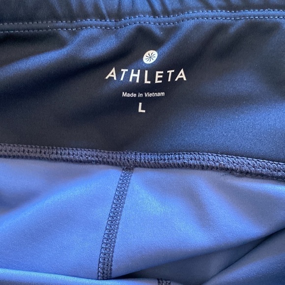 Athleta blue camo sonar leggings Sz large EUC - Picture 6 of 7